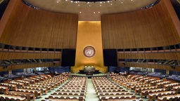 Der Sitzungssaal der UN-Vollversammlung im Hauptquartier in New York