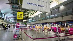 Leerer Flughafen Dortmund durch Warnstreik