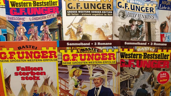 Diverse Westernromane von G.F. Unger in Kölner Bahnhofsbuchhandlung