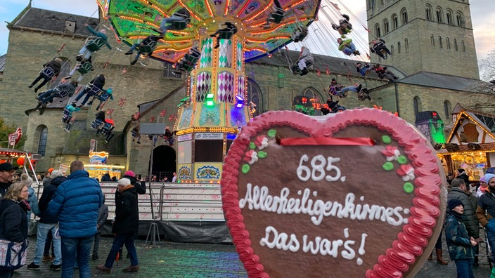 Lebkuchen Herz mit der Aufschrift: 685. Allerheiligenkirmes: Das war's!