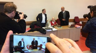 Archivfoto: Ursula Haverbeck im Gerichtssaal