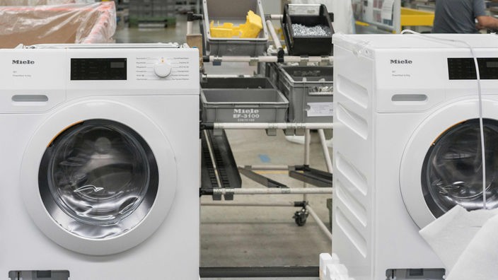 Waschmaschinen in der Produktion