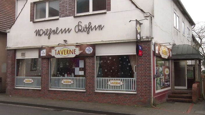 Außenansicht der Gaststätte "Taverne" in Halle