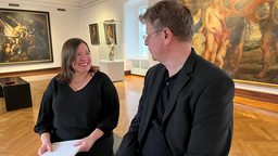 Museumsleiterin Dr. Karin Kolb und Rubensexperte Prof. Dr. Nils Büttner im Ausstellungsraum