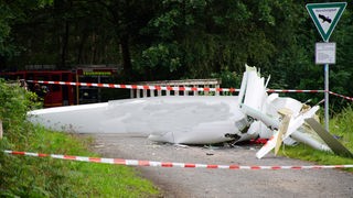 Eines der abgestürzten Segelflugzeuge