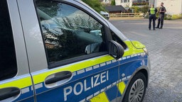 Polizeifahrzeug beim Einsatz in Brilon