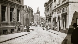 Die Obernstraße in Bielefeld um 1900