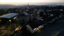 Der Kreisbauhof in Warburg im Morgennebel