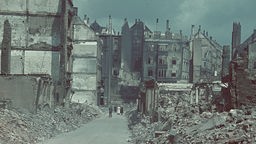 Wuppertal nach alliierten Bombenangriffen im Zweiten Weltkrieg (Aufnahme von 1943)