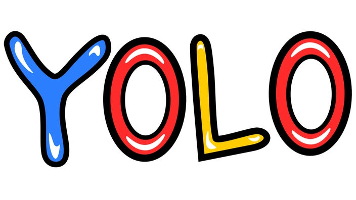 Das Wort Yolo in bunten Buchstaben