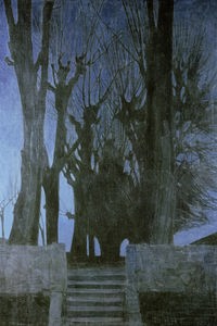 Oskar Zwintscher (1870 – 1916): "Weidenbäume bei Nacht" (1904)