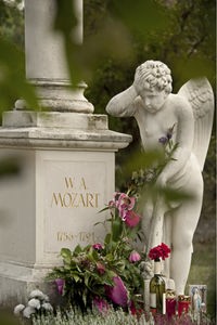 Mozart-Grabmal an der vermuteten Stelle der Beisetzung auf dem Sankt Marxer Friedhof im 3. Wiener Gemeindebezirk