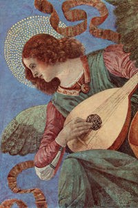 Musizierender Engel nach den Fresko-Gemälden der Basilika Santi Apostoli in Rom