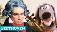 Freigestelltes Porträt von Beethoven.