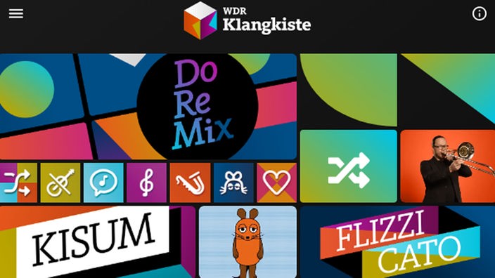 Screenshot der Web App WDR Klangkiste