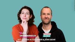 Die Hosts von "1LIVE Intimbereich" und "Glotz und Gloria": Catrin Altzschner und Jörn Behr 