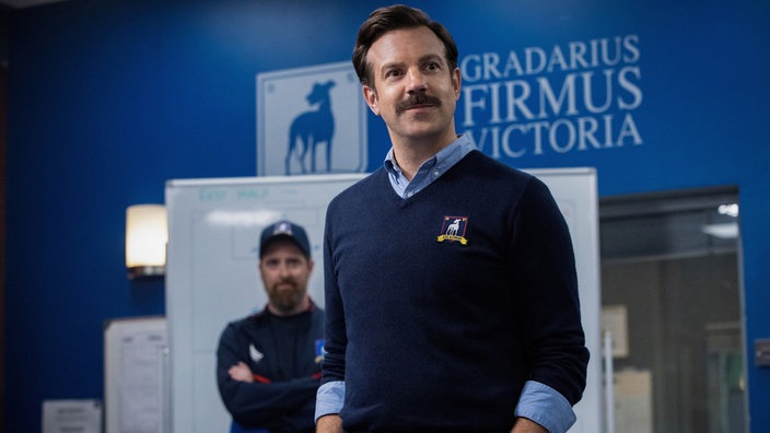 Szene aus der Serie "Ted Lasso" mit Jason Sudeikis