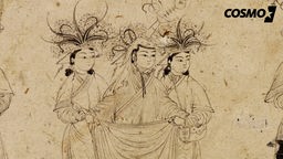 Eine Zeichnung von drei Frauen in Gewändern mit auffälligen Kopfbedeckungen. (Symbolbild)
