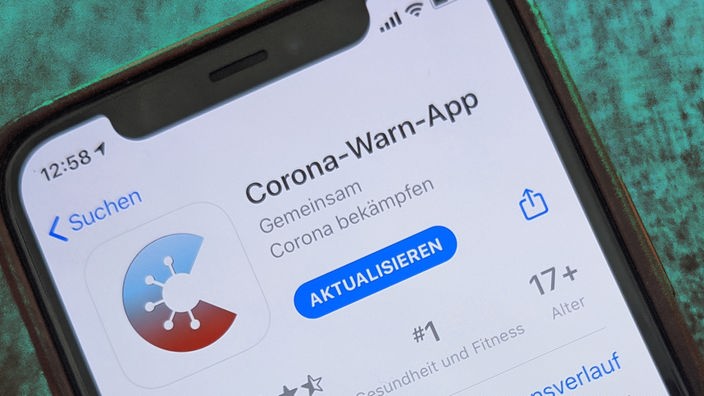 Corona Warn App mit Aktualisierungsanzeige