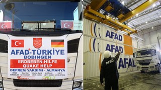 Hilfsgüter für die Erdbebenregion in der Türkei