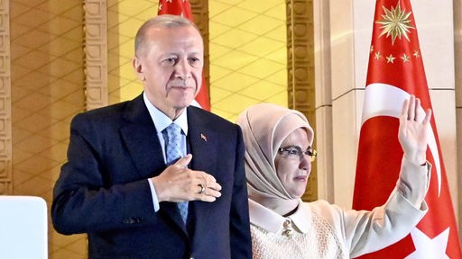 Der türkische Staatspräsident Recep tayyip Erdogan und seine Ehefrau Emine Erdogan