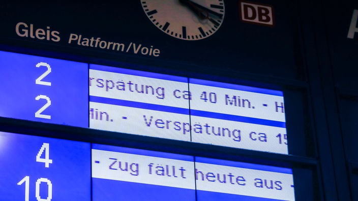 Verspätung - Eine Anzeigetafel der Deutschen Bahn