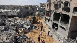 Una casa bombardata a gaza