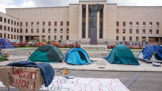 Italien Student:innen protestieren in Zelten