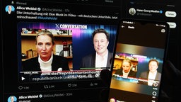 Alice Weidel durante la conversazione su X con Elon Musk