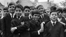 Schuljungen in Schuluniform 1968