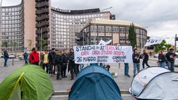 Studenten in Italien (Rom) protestieren gegen den Mangel an Wohnungen