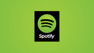 Spotify Logo vor grünem Hintergrund
