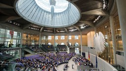 Plenarsaal - Bundestagsdebatte in Berlin
