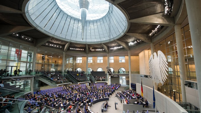 Plenarsaal - Bundestagsdebatte in Berlin