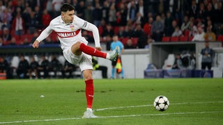 Spielszene: Fabian Rieder vom VfB Stuttgart während der Championsleague 2024/2025 