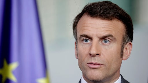 Emmanuel Macron, Staatspraesident der Republik Frankreich im Bundeskanzleramt 