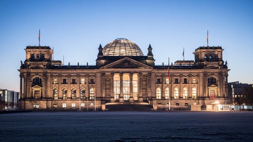 Reichstag Aussenaufnahme, kühle Morgenstimmung