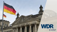 Blick auf den Bundestag und WDR Event-Logo