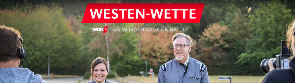 Conny Raupold und Jan Malte Andresen bei der WDR 2 Westen Wette