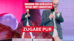 Satirische Bildmontage: Friedrich Merz steht mit Jackett, High Heels und Mikrofon auf der Bühne