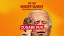 Satirische Fotomontage im Stil der Romanvorlage: Joe Biden als fast Hundertjähriger mit Schokoladen-Eis in der Hand