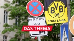 Halteverbotsschilder am Borsigplatz wegen des möglichen Meistercorsos