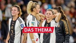 FIFA Frauen WM 2023: Enttäuschte Spielerinnen der deutschen Mannschaft nach dem 1:1 gegen Südkorea (03.08.2023)