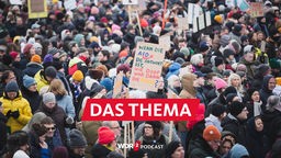 Teilnehmer bei der Demonstration gegen Rechtsextremismus in Köln am 21.01.2024