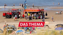 Am Strand von Zaandvoort stehen Menschen an einem Food-Truck an