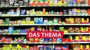 Regal mit verschiedenen Süßigkeiten, Selbstbedienung, Lebensmittelabteilung, Supermarkt, Deutschland