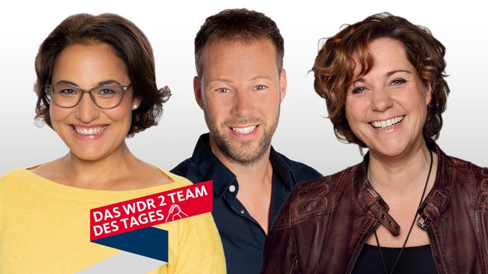 Das WDR 2 Moderationsteam am Vormittag (von links nach rechts): Katharina te Uhle, Johannes Simon und Steffi Neu