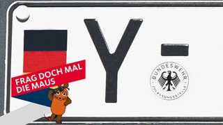 Nummernschild eines Bundeswehrfahrzeugs mit Kennzeichen "Y"