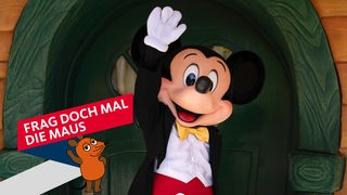 Winkende Mickey-Mouse-Fugur im Disneyland Anaheim