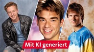 Diese "90er-Jahre-Bilder" sind nicht echt, sondern von einer KI generiert - auf der Basis von aktuellen Fotos von Jan Malte Andresen, Fabian Raphael und Thomas Bug (von links nach rechts)